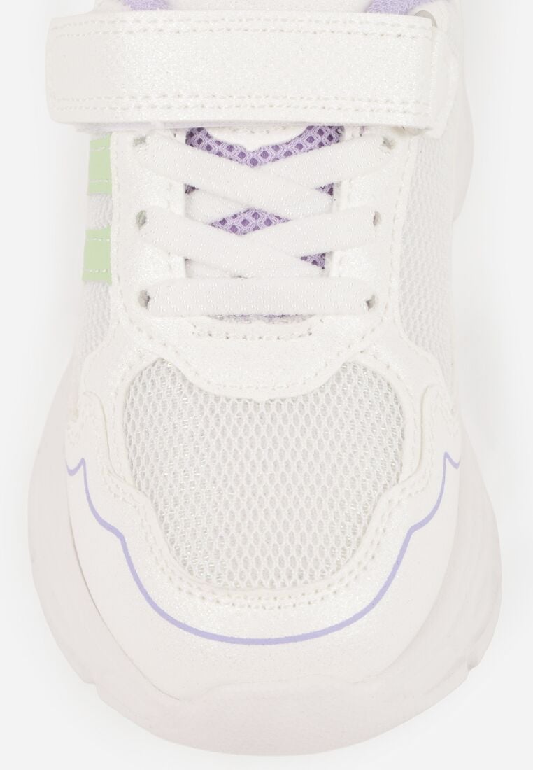 Biało-Fioletowe Buty Sportowe Sneakersy Chunky na Platformie Iasesis 5