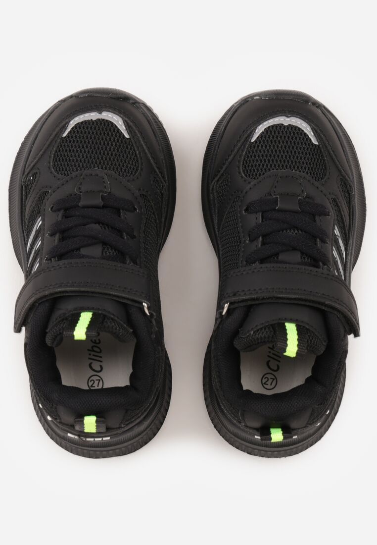 Czarno-Zielone Buty Sportowe Sneakersy Typu Chunky na Grubej Podeszwie Kimonos 3