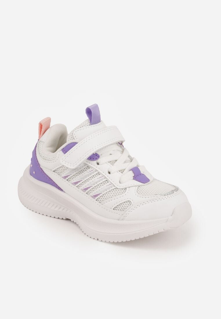 Biało-Fioletowe Buty Sportowe Sneakersy Typu Chunky na Grubej Podeszwie Kimonos 2