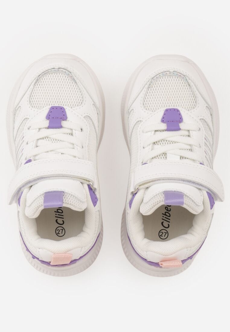 Biało-Fioletowe Buty Sportowe Sneakersy Typu Chunky na Grubej Podeszwie Kimonos 3