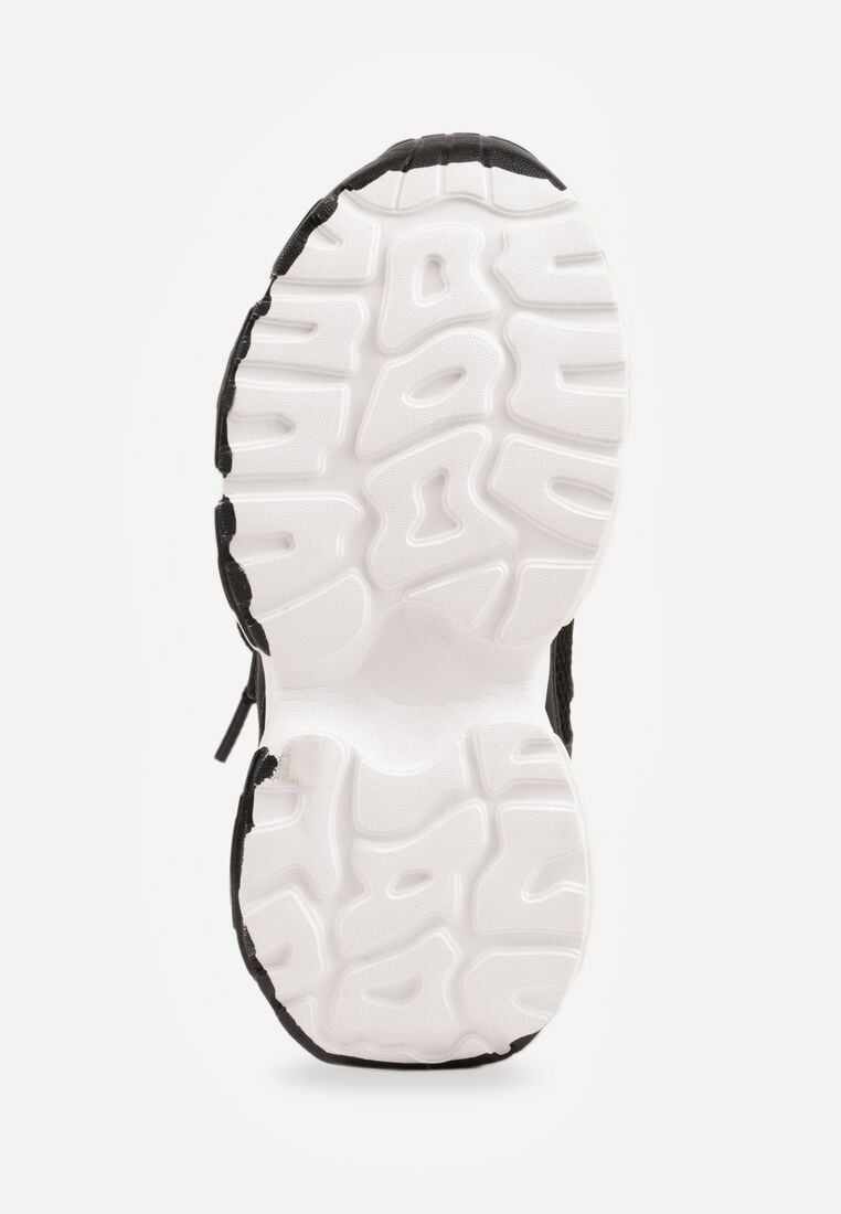 Czarno-Białe Buty Sportowe Sneakersy z Rzepem na Podeszwie Chunky Callamare 4