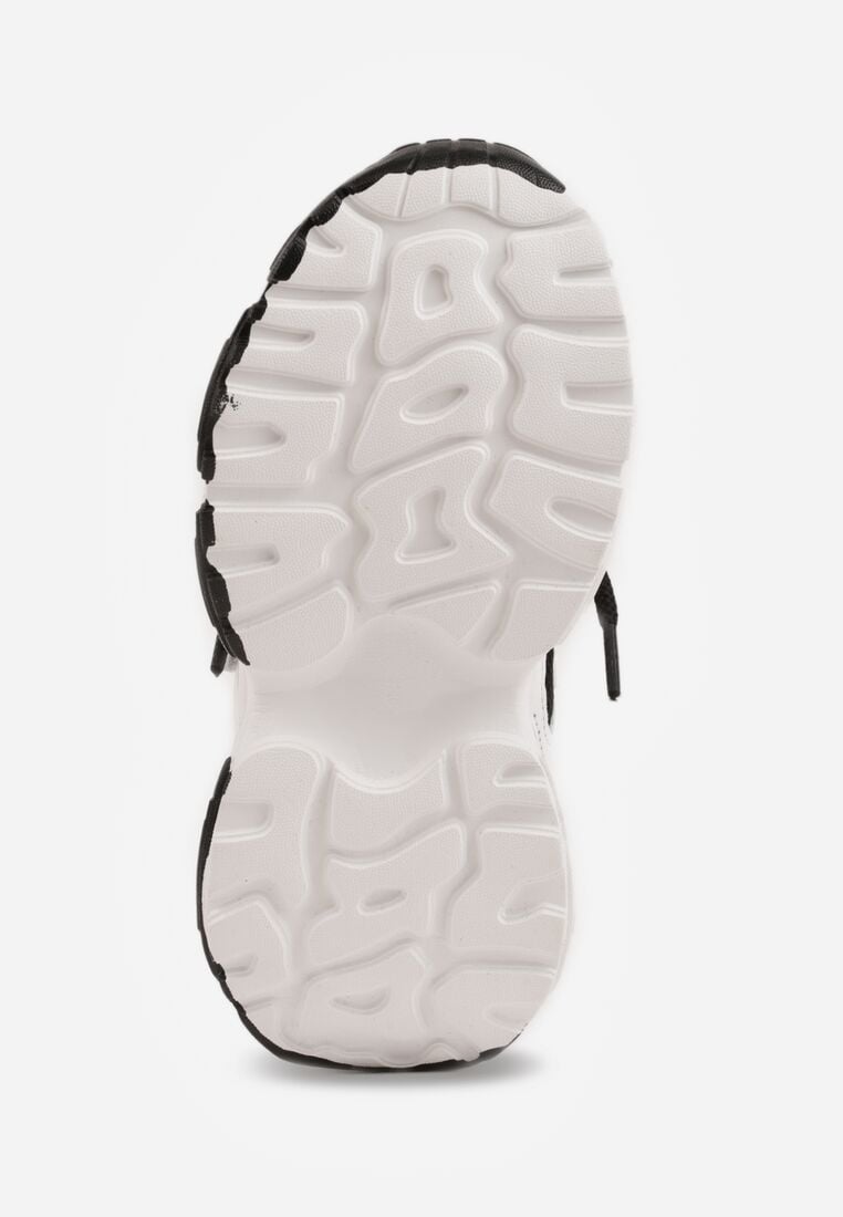Biało-Czarne Buty Sportowe Sneakersy z Rzepem na Podeszwie Chunky Callamare 4