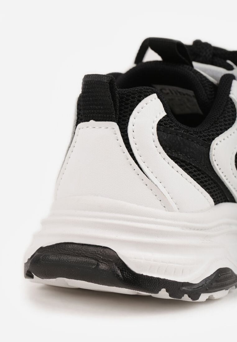 Biało-Czarne Buty Sportowe Sneakersy z Rzepem na Podeszwie Chunky Callamare 6