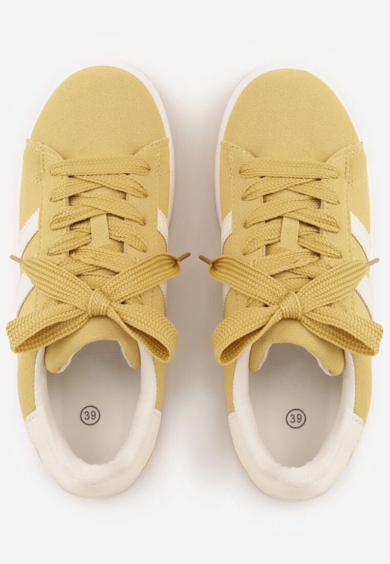 Żółte Sneakersy z Ozdobnymi Paskami Doloreth 6