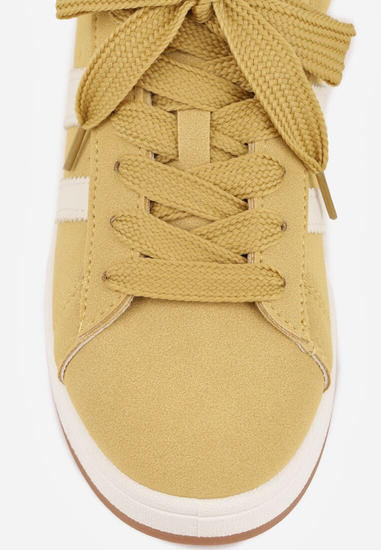 Żółte Sneakersy z Ozdobnymi Paskami Doloreth 8
