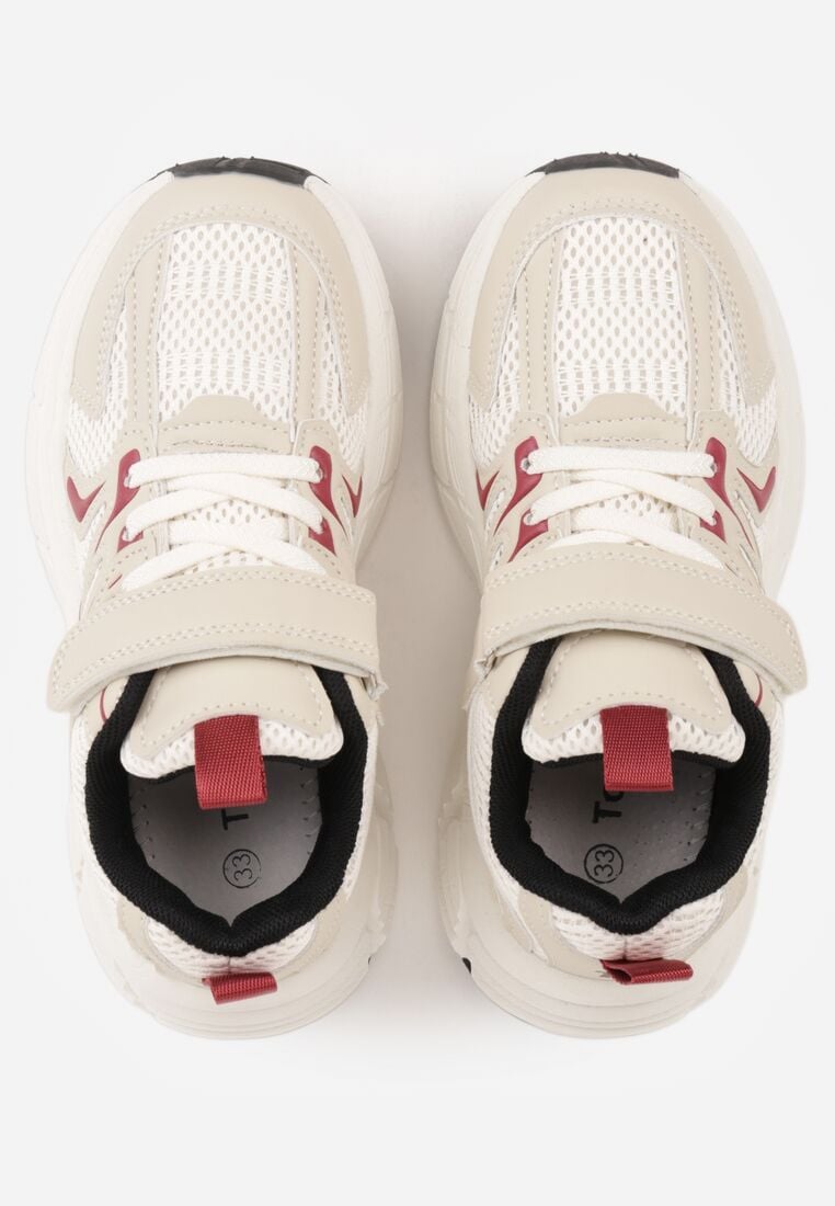 Beżowe Buty Sportowe Sneakersy Ozdobione Napisami Aniriope 3