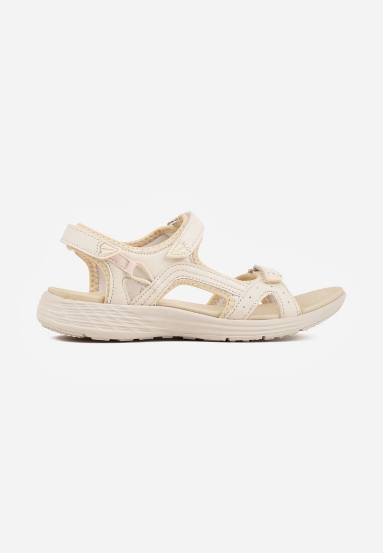 Ciemnobeżowe Sportowe Sandały ze Skórzaną Wkładką Corolenia 4