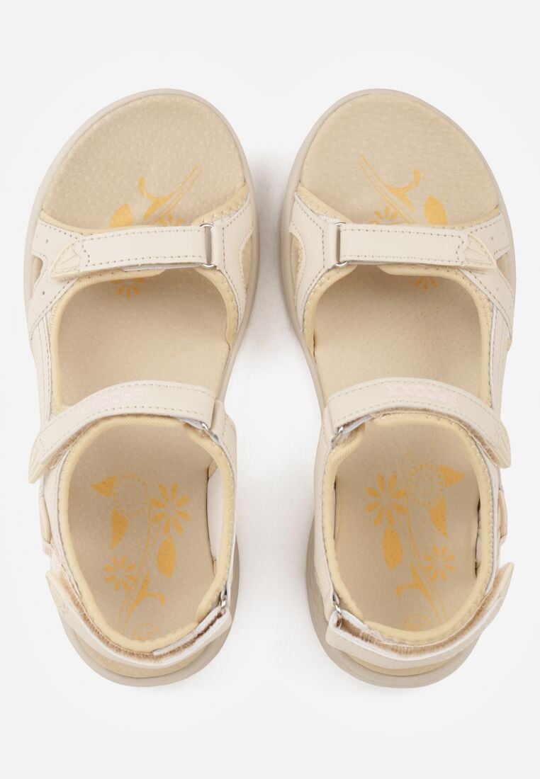 Ciemnobeżowe Sportowe Sandały ze Skórzaną Wkładką Corolenia 6