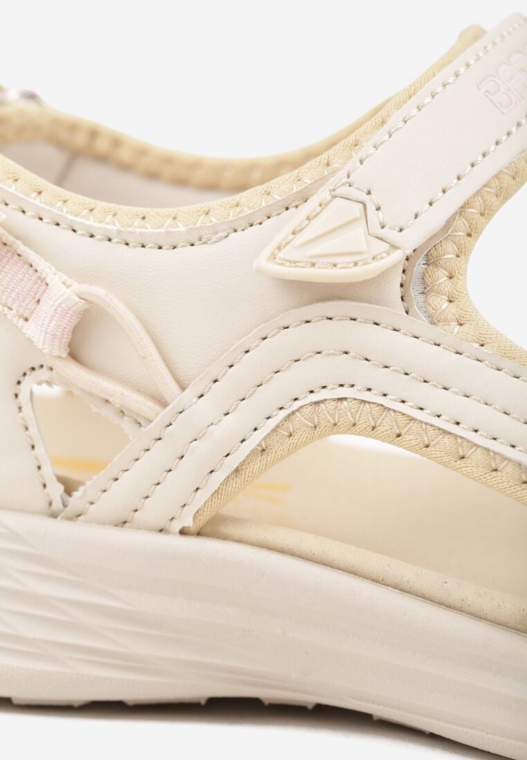 Ciemnobeżowe Sportowe Sandały ze Skórzaną Wkładką Corolenia 9