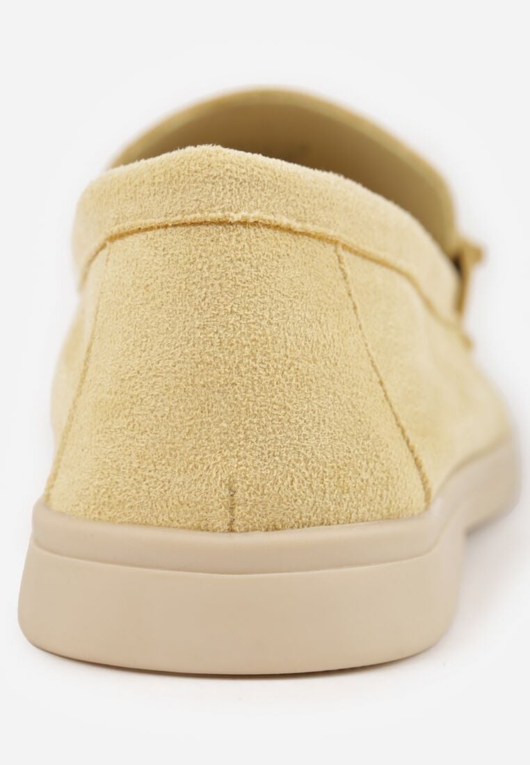 Żółte Mokasyny z Prostokątną Metaliczną Ozdobą Aeleorane 8