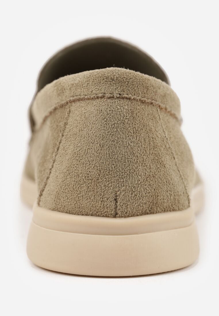 Zielone Mokasyny z Prostokątną Metaliczną Ozdobą Aeleorane 8