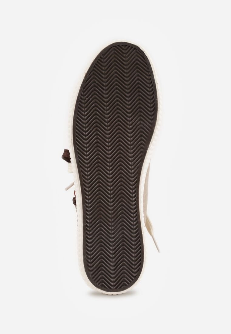 Beżowe Trampki Pod Kostkę na Grubej Podeszwie z Podwójnym Sznurowaniem Callixera 7