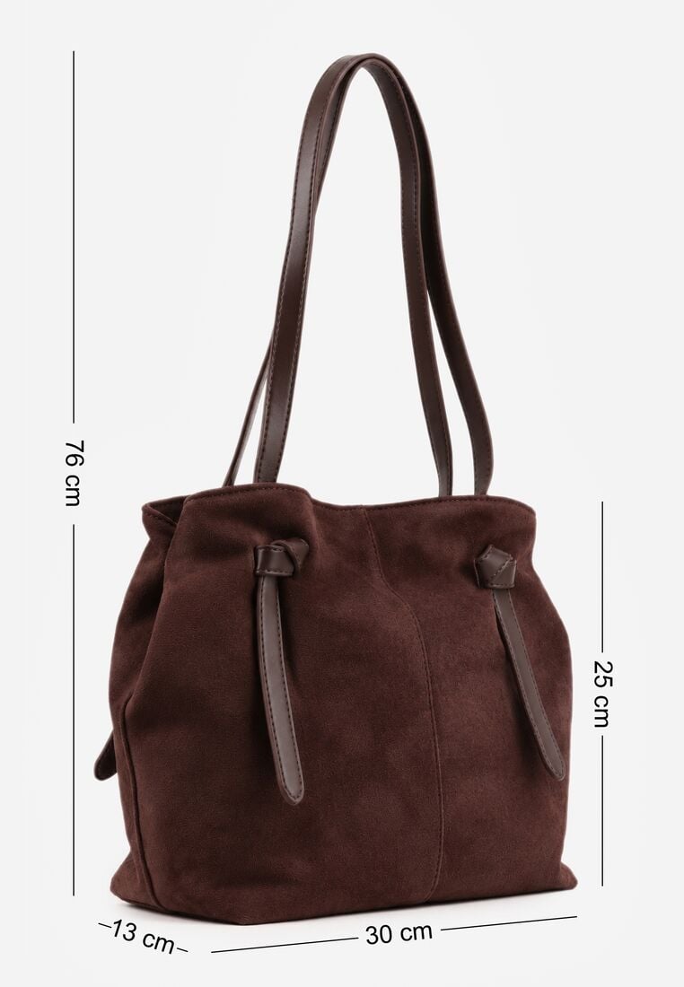 Geantă tip Shopper cu curele decorative, închisă cu capse pe