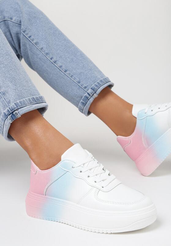Biało-Różowe Sneakersy Thelialla 1