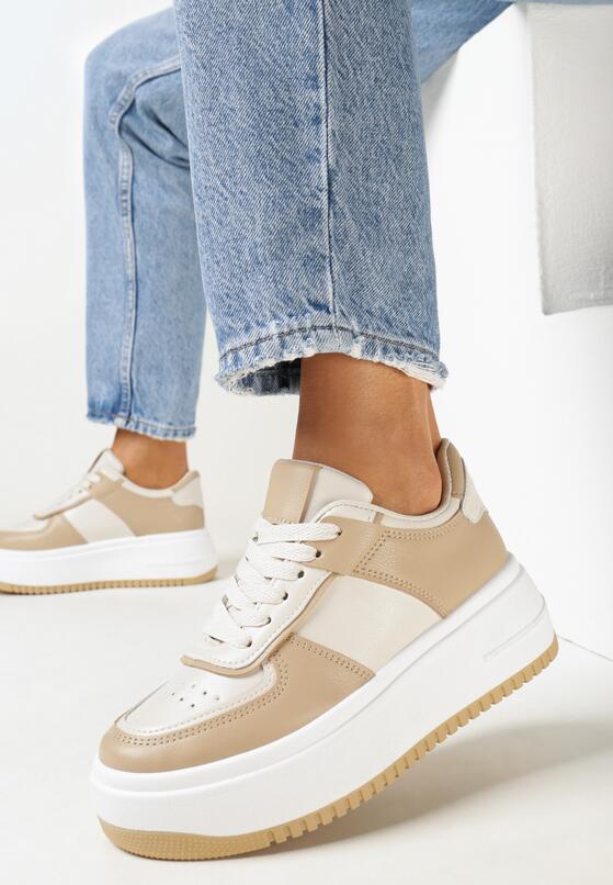 Beżowe Sneakersy Loneno 1
