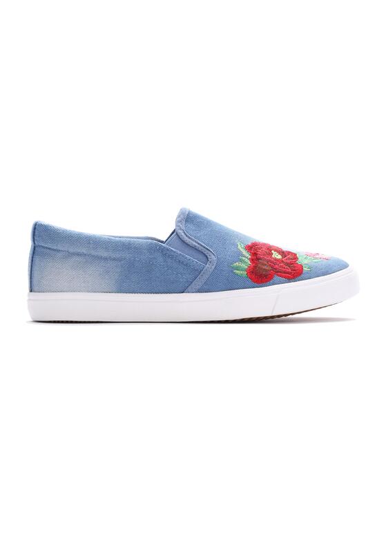 Niebieskie Slip On Roses 3