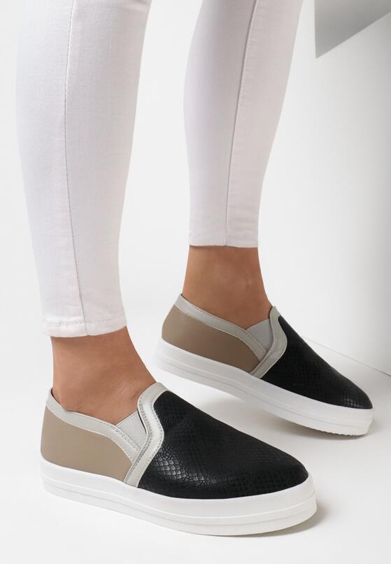 Czarne Slip On Snake 1