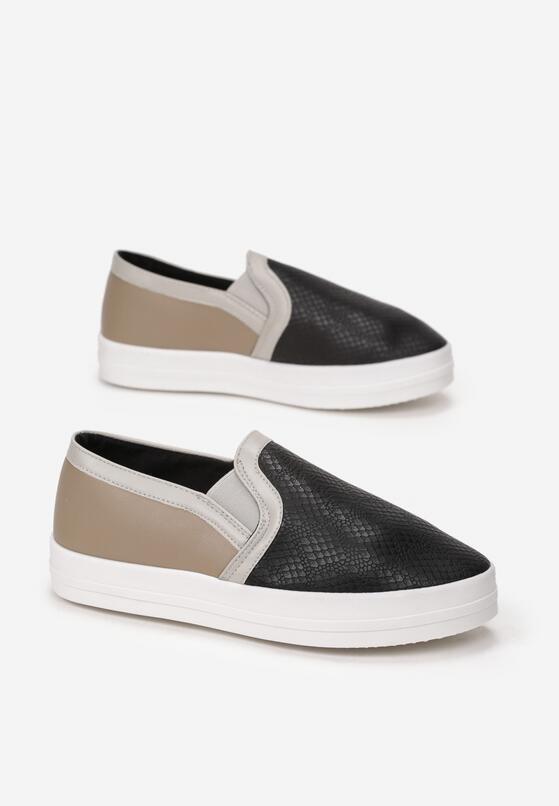 Czarne Slip On Snake 4