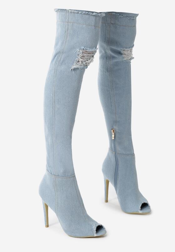 Jasnoniebieskie Kozaki Denim Dessert 4