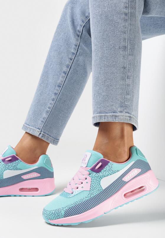 Niebieskie Pudrowe Buty Sportowe Candy
