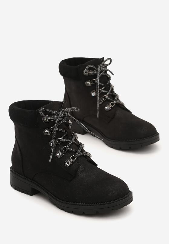 Czarne Traperki Metallics 5