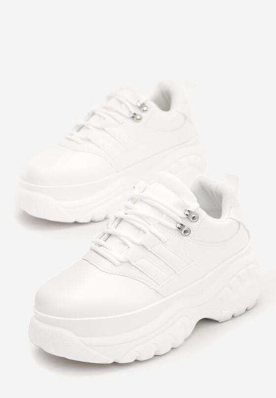 Białe Sneakersy na Platformie Cimorior