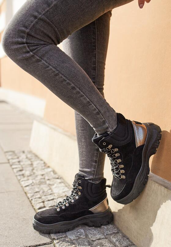 Czarne Sneakersy Cadastre