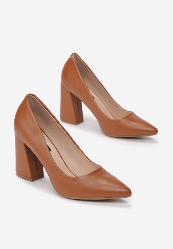 Pantofi cu toc Camel 4