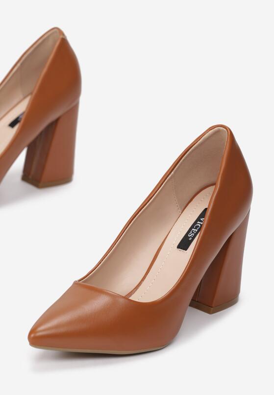 Pantofi cu toc Camel 5