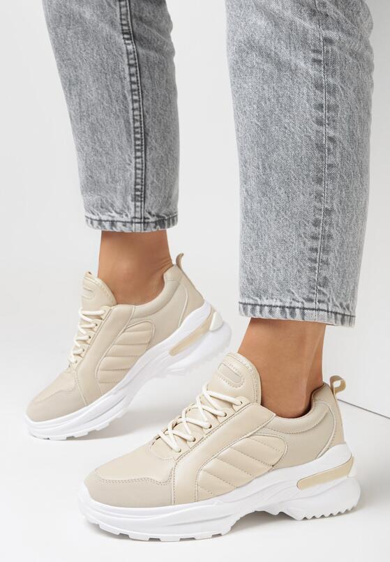 Beżowe Sneakersy Hyneh