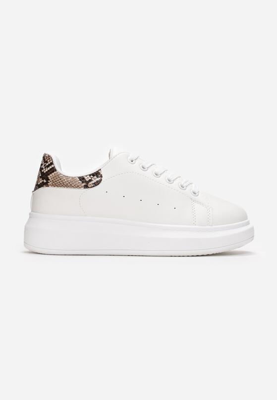 Biało-Brązowe Sneakersy na Grubej Podeszwie Hypnotic 3