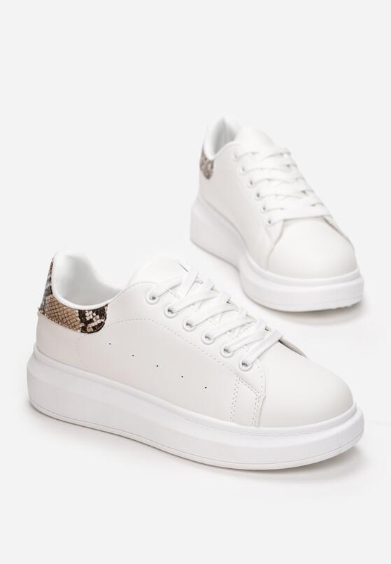 Biało-Brązowe Sneakersy na Grubej Podeszwie Hypnotic 4