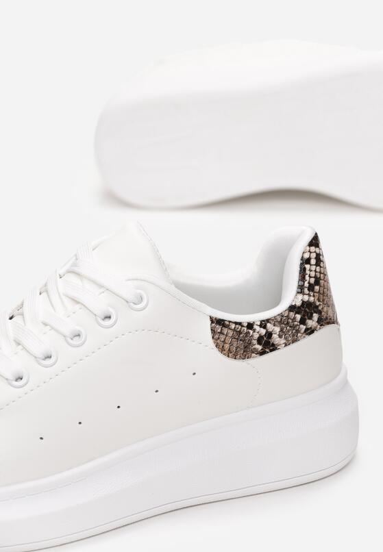 Biało-Brązowe Sneakersy na Grubej Podeszwie Hypnotic 5