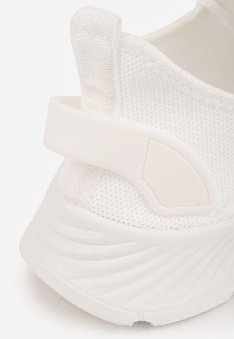 Białe Sznurowane Buty Sportowe na Grubszej Podeszwie Unamarie 9