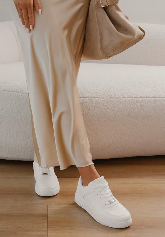 Białe Sneakersy z Perforacją na Nosku Elletia 1
