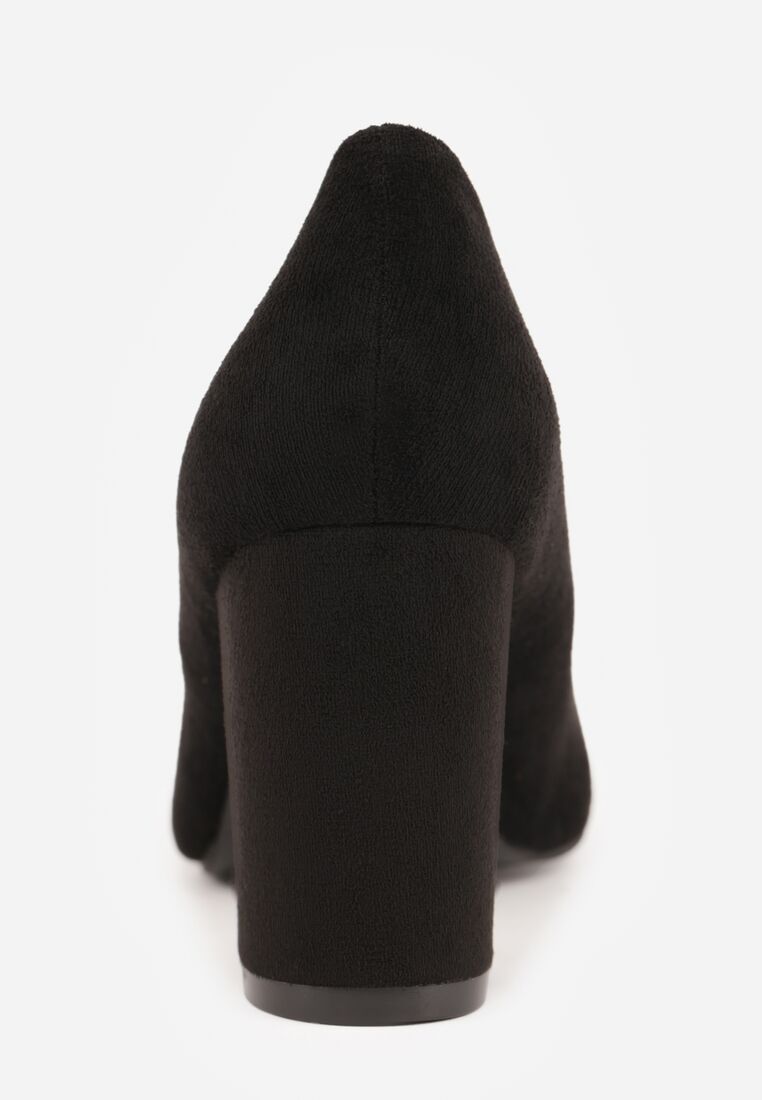 Czarne Klasyczne Czółenka na Obcasie ze Skórzaną Wkładką Maithria 8