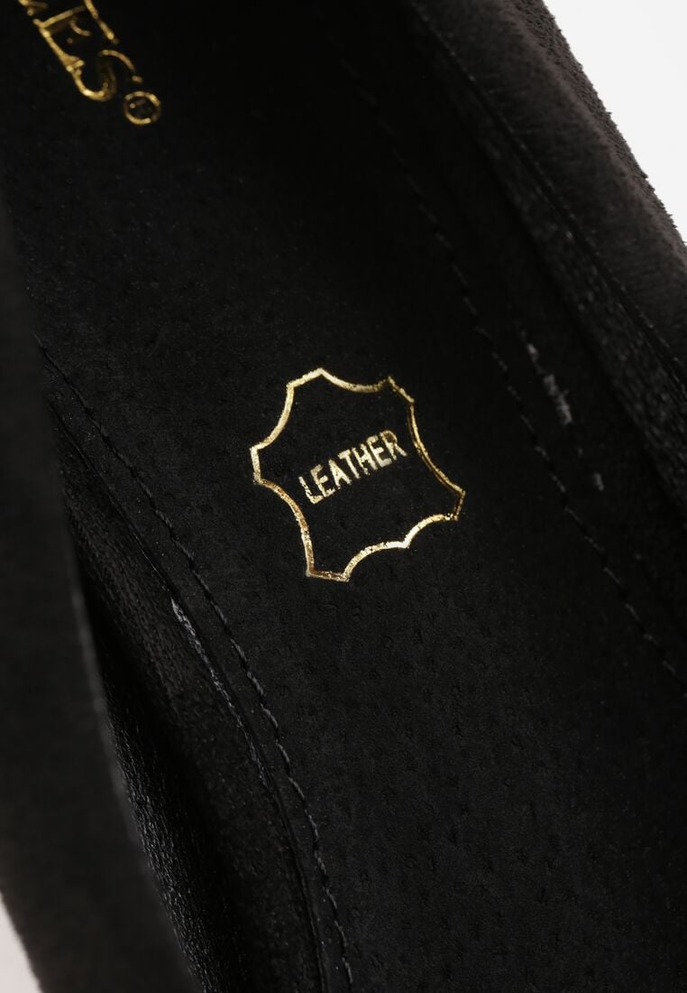 Czarne Klasyczne Czółenka na Obcasie ze Skórzaną Wkładką Maithria 9