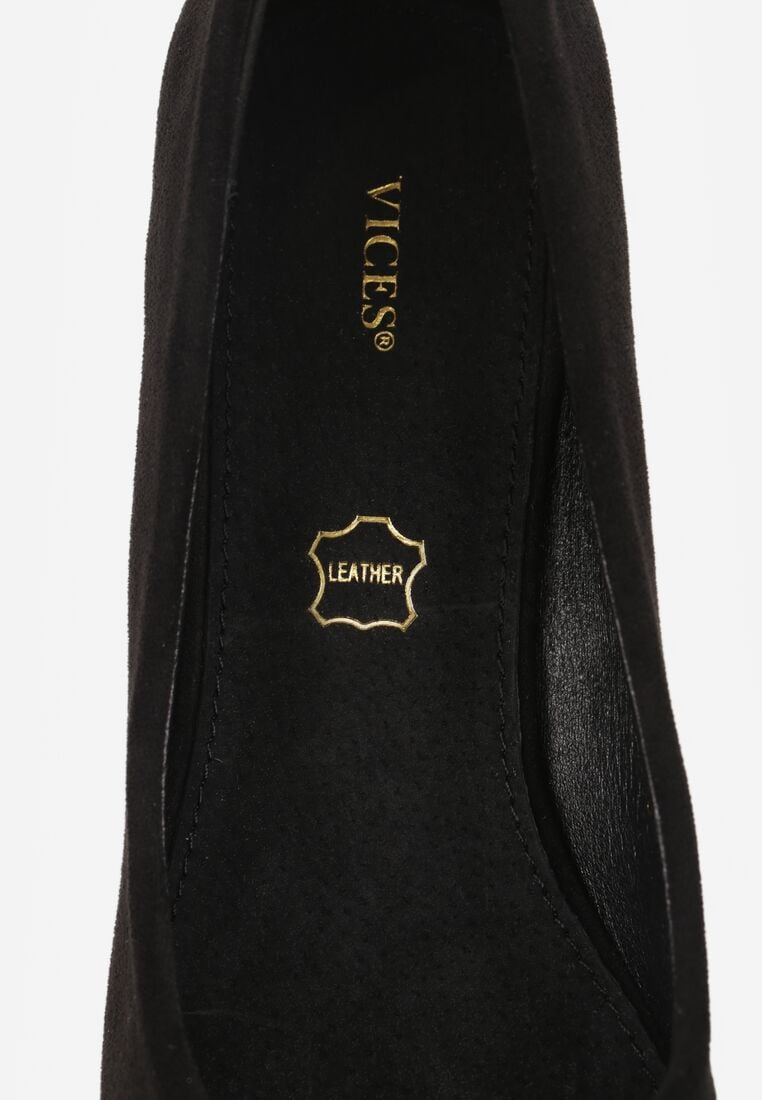 Czarne Czółenka na Ozdobnym Obcasie z Kryształkami i Skórzaną Wkładką Oviria 9