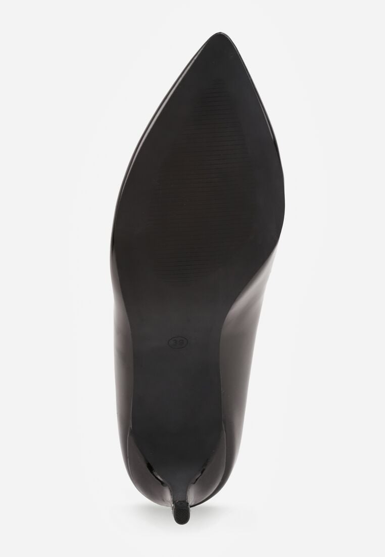 Czarne Klasyczne Czółenka na Szpilce ze Skórzaną Wkładką Valenthea 7