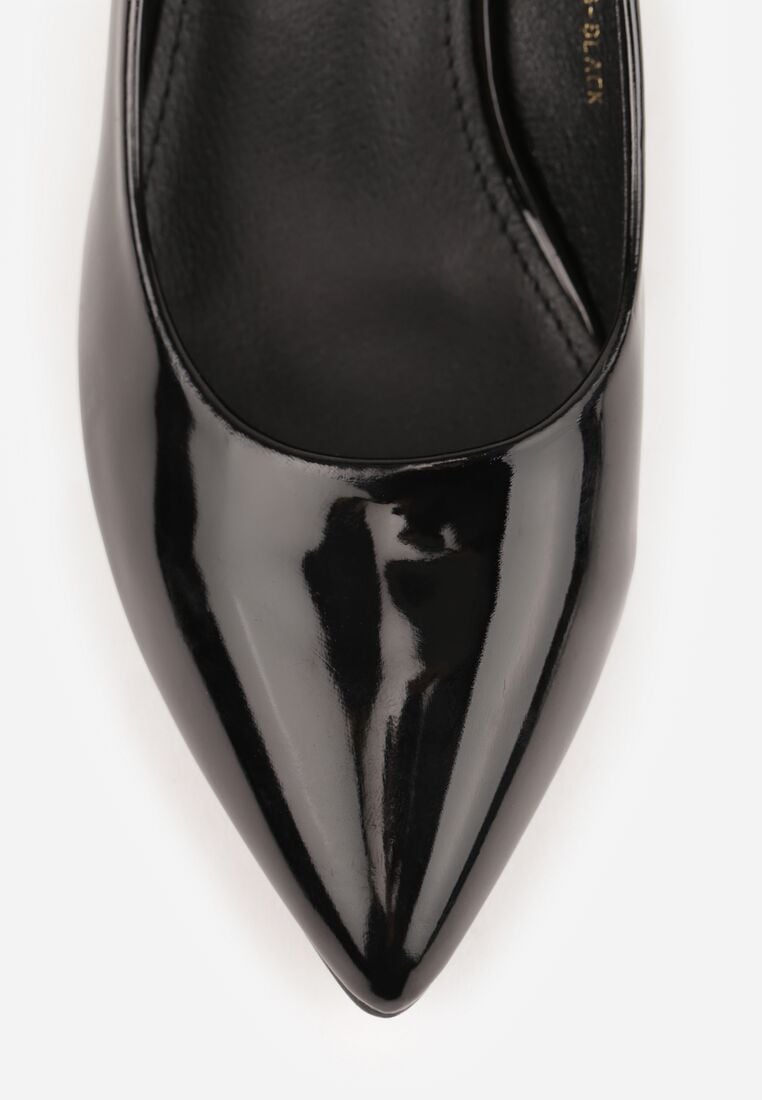Czarne Klasyczne Czółenka na Szpilce ze Skórzaną Wkładką Valenthea 8