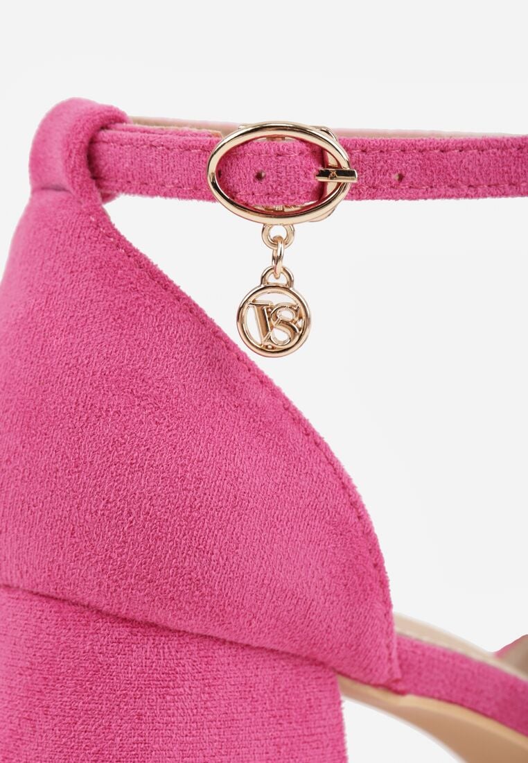 Fuksjowe Czółenka Vices na Obcasie z Wkładką ze Skóry Naturalnej z Metaliczną Aplikacją Lilindraen 9