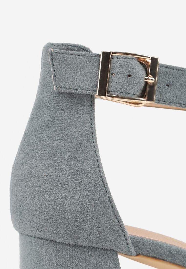 Zielone Czółenka Vices na Obcasie z Wkładką ze Skóry Naturalnej Nariri 8