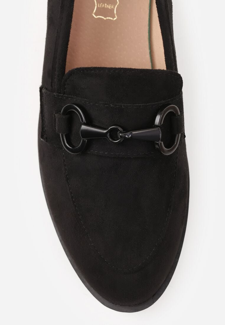 Czarne Mokasyny Vices ze Skórzaną Wkładką i Ozdobną Aplikacją Delainora 8