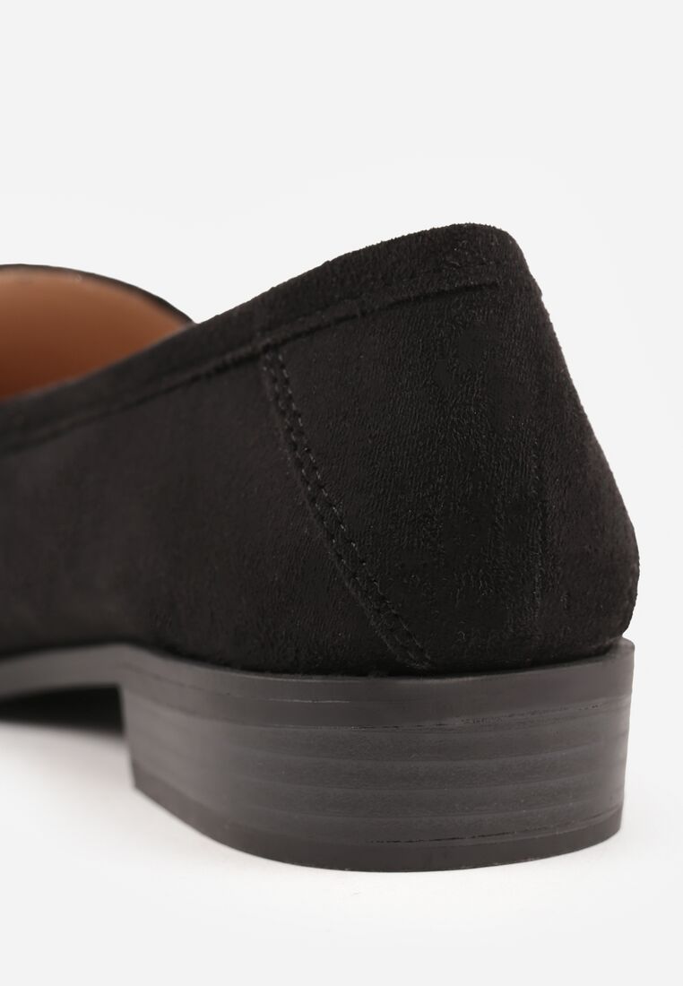 Czarne Mokasyny Vices ze Skórzaną Wkładką i Ozdobną Aplikacją Delainora 9