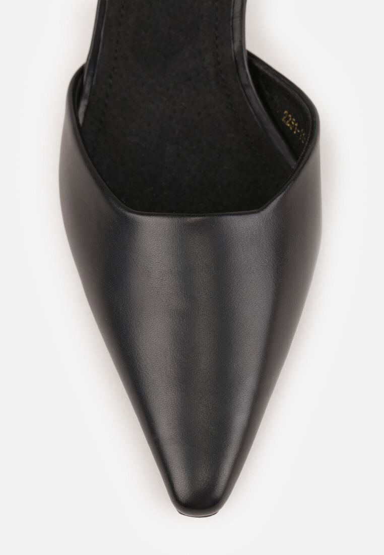 Czarne Szpilki Vices ze Skórzaną Wkładką Ozdobione Paskiem Wokół Kostki Ivelfedi 9