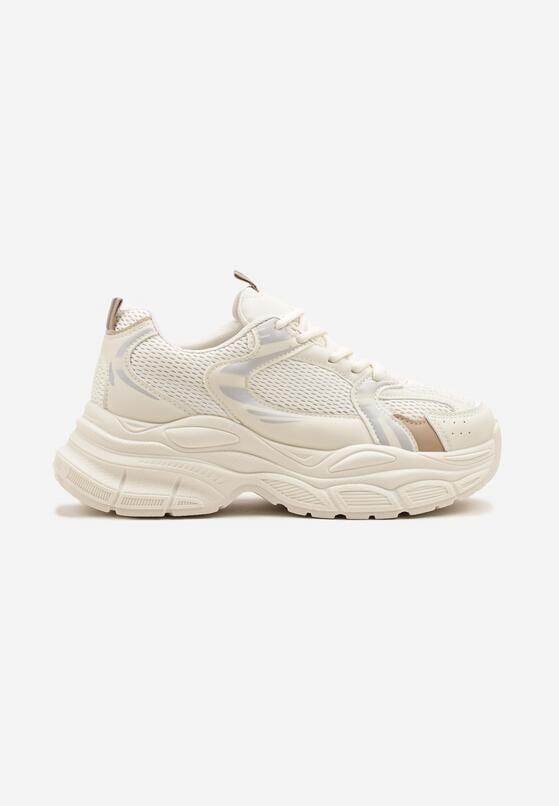 Beżowe Sneakersy Vices na Grubej Podeszwie z Tłoczeniami Nativine 4