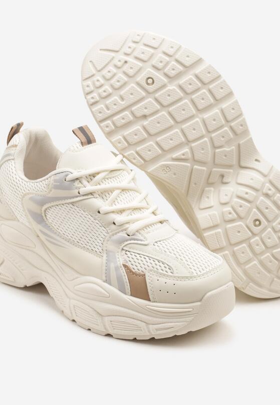 Beżowe Sneakersy Vices na Grubej Podeszwie z Tłoczeniami Nativine 6