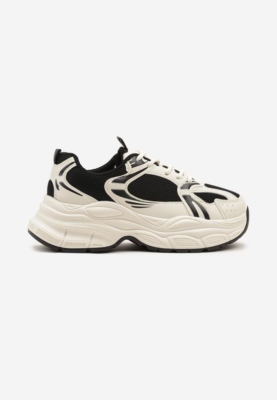 Beżowo-Czarne Sneakersy Vices na Grubej Podeszwie z Tłoczeniami Nativine 4