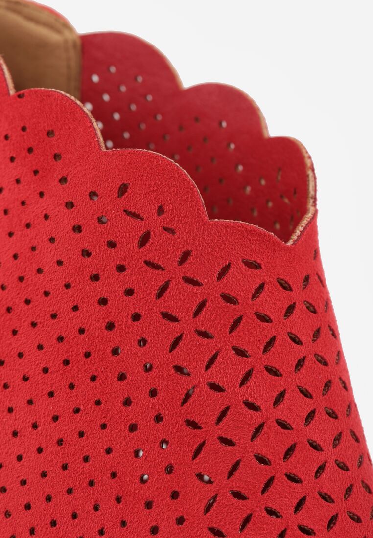 Czerwone Ażurowe Sandały Vices na Szpilce Selianna 9