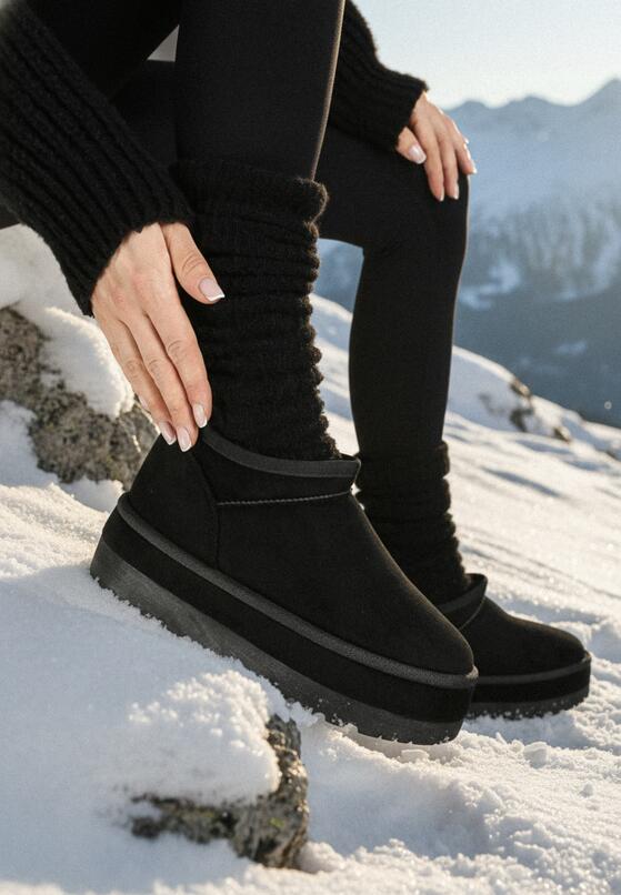 Czarne Śniegowce Vices z Krótką Cholewką Ocieplone Futerkiem Grelfedi 1